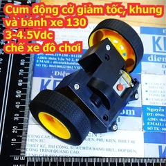Cụm động cở giảm tốc, khung và bánh xe 130 3-4.5Vdc chế xe đồ chơi kde8125