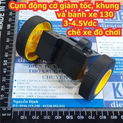 Cụm động cở giảm tốc, khung và bánh xe 130 3-4.5Vdc chế xe đồ chơi kde8125