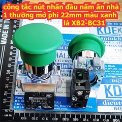 công tắc nút nhấn đầu nấm ấn nhả 1 thường mở phi 22mm, màu xanh lá XB2-BC31 kde8158