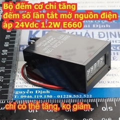 Bộ đếm cơ chỉ tăng số lần tắt mở nguồn điện áp 24Vdc 1.2W E660 kde8199