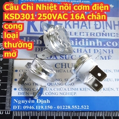 Cầu Chì Nhiệt nồi cơm điện KSD301 250VAC 16A chân cong loại thường mở 85 độc C ~ 160 độC kde8315