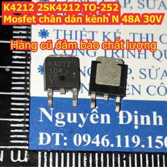 K4212 2SK4212 K3918 2SK3918 K4075 2SK4075 4212 3918 4075 TO-252 Mosfet chân dán kênh N các loại kde8351