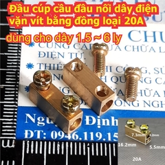 Đầu cúp cầu đầu nối dây điện vặn vít bằng đồng loại 10A 20A 60A 80A đủ cỡ kde8460