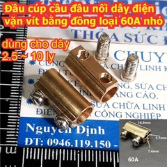 Đầu cúp cầu đầu nối dây điện vặn vít bằng đồng loại 10A 20A 60A 80A đủ cỡ kde8460