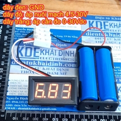 Module Volt kế Vôn kế đo điện áp 3 dây đầu vào 3 led 7Đ 0.56 đỏ 0-30V kde8531