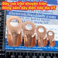 Đầu cos trần Cosse khuyên tròn Đồng bấm dây điện tiếp địa OT 5A ~ 400A kde8556