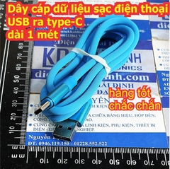 Dây cáp dữ liệu sạc điện thoại dài 1 mét USB ra microUSB / Type C kde8601