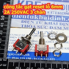 Công tắc gạt reset lỗ 6mm 2A 250VAC MTS 3 chân 1 / 2 phương gạt nhả / giữ kde8610