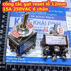 Công tắc gạt reset lỗ 12mm 15A 250VAC E-TEN 3 / 6 chân 1 / 2 phương, gạt nhả / giữ kde8616