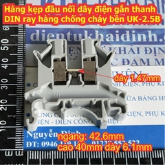 Hàng kẹp đầu nối dây điện gắn thanh DIN ray hàng chống cháy bền UK1.5~35 UKK URTK MBKKB kde8706