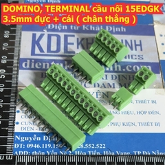 DOMINO, TERMINAL cầu nối 15EDGK 3.5mm bộ đầu đực + cái ( chân thẳng ) 2P ~ 12P kde8715
