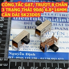 CÔNG TẮC GẠT, TRƯỢT 8 CHÂN, 3 TRẠNG THÁI 90độ 6.9*12.6MM CẦN DÀI kde7987