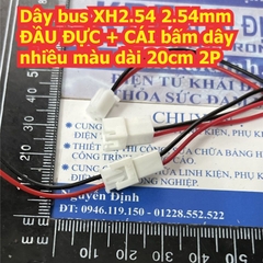 Dây bus XH2.54 2.54mm ĐẦU ĐỰC + CÁI bấm dây nhiều màu dài 20cm 2P ~ 10P kde8800