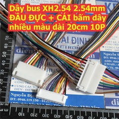 Dây bus XH2.54 2.54mm ĐẦU ĐỰC + CÁI bấm dây nhiều màu dài 20cm 2P ~ 10P kde8800