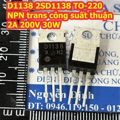 D1138 2SD1138 B861 2SB861 TO-220 NPN PNP trans công suất thuận nghịch 2A 200V 30W kde8859