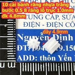 bánh răng nhựa trắng bước 0.5 1 tầng / 2 tầng lỗ 1mm / 2mm đủ các loại kích cỡ kde9102