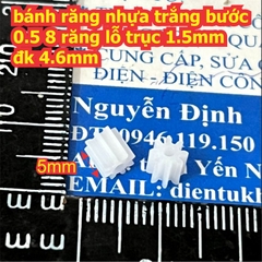 bánh răng nhựa trắng bước 0.5 1 tầng / 2 tầng lỗ 1mm / 2mm đủ các loại kích cỡ kde9102