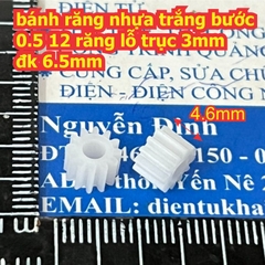 bánh răng nhựa trắng bước 0.5 1 tầng / 2 tầng lỗ 1mm / 2mm đủ các loại kích cỡ kde9102