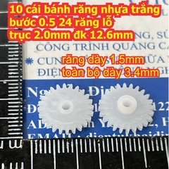 bánh răng nhựa trắng bước 0.5 1 tầng / 2 tầng lỗ 1mm / 2mm đủ các loại kích cỡ kde9102