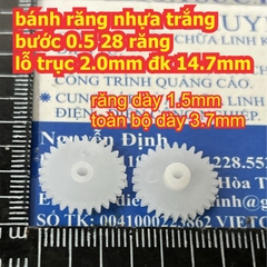 bánh răng nhựa trắng bước 0.5 1 tầng / 2 tầng lỗ 1mm / 2mm đủ các loại kích cỡ kde9102