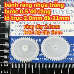 bánh răng nhựa trắng bước 0.5 1 tầng / 2 tầng lỗ 1mm / 2mm đủ các loại kích cỡ kde9102