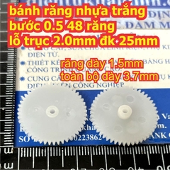 bánh răng nhựa trắng bước 0.5 1 tầng / 2 tầng lỗ 1mm / 2mm đủ các loại kích cỡ kde9102
