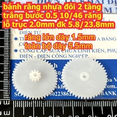 bánh răng nhựa trắng bước 0.5 1 tầng / 2 tầng lỗ 1mm / 2mm đủ các loại kích cỡ kde9102