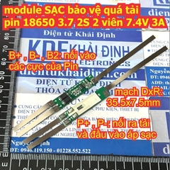 module SẠC bảo vệ quá tải pin 18650 3.7V 2S 2 viên 2S 7.4V  8.4V 3A kde9168