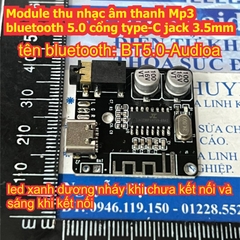 Module thu nhạc âm thanh MP3 bluetooth 5.0 / 4.1 độ loa kéo VHM-314 cổng type-C / microUSB jack 3.5mm kde9200