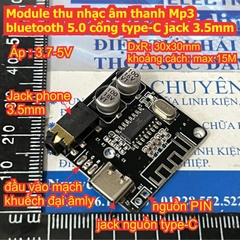 Module thu nhạc âm thanh MP3 bluetooth 5.0 / 4.1 độ loa kéo VHM-314 cổng type-C / microUSB jack 3.5mm kde9200