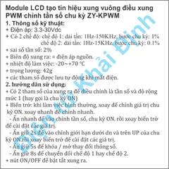 Module LCD Bộ tạo tín hiệu xung vuông điều xung PWM chỉnh tần số chu kỳ ZY-KPWM kde9201
