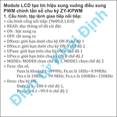 Module LCD Bộ tạo tín hiệu xung vuông điều xung PWM chỉnh tần số chu kỳ ZY-KPWM kde9201