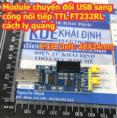 Module chuyển đổi USB sang cổng nối tiếp TTL FT232RL FT232 cách ly quang kde9202