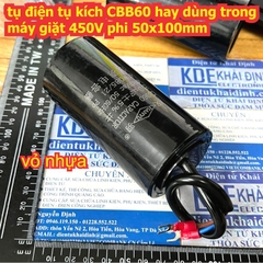 tụ điện tụ kích CBB60 hay dùng trong máy giặt 450V phi 50x100mm 20uF 25uF 30uF 35uF 40uF 45uF 50uF 60uF 70uF kde9233