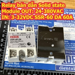 Relay bán dẫn Solid state Relay OUT:24-380VAC IN:3-32VDC SSR-10DA SSR-25DA SSR-40DA SSR-60DA SSR-80DA SSR-100DA kde9254