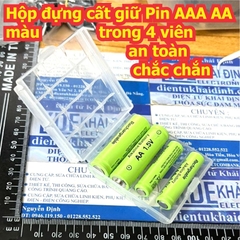 Hộp đựng cất giữ Pin AAA AA màu trong 4 viên an toàn chắc chắn kde9261