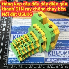 Hàng kẹp cầu đấu dây điện gắn thanh DIN ray chống cháy bền Nối đất USLKG 2.5 3 5 6 10 16 35 50 kde9287
