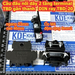 Cầu đấu nối dây 2 tầng terminal TBD gắn thanh DIN ray TBD-10 TBD-30 TBR-10 TBR-20 TBR-30 TBR-45 TBR-60 kde9302