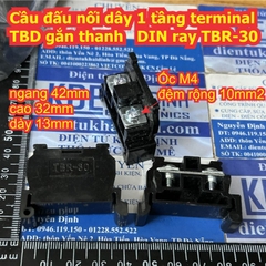 Cầu đấu nối dây 2 tầng terminal TBD gắn thanh DIN ray TBD-10 TBD-30 TBR-10 TBR-20 TBR-30 TBR-45 TBR-60 kde9302
