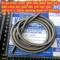 lò xo giãn Inoc inox 304 loại giãn bảo vệ dây chụi lực kéo dài 1m 1000mm 1 mét các loại sợi 0.3 mm ~ 2mm kde9311