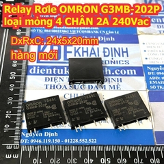 Relay Rơle OMRON G3MB-202P loại mỏng 4 CHÂN 2A 240Vac Áp 5Vdc 12Vdc 24Vdc kde9402
