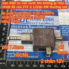 Van điện tử van nước khí không gỉ chụi nhiệt độ cao JYZ-3 12Vdc 6W thường mở kde9425