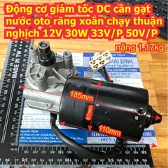 Động cơ giảm tốc DC cần gạt nước oto răng xoắn chạy thuận nghịch 12V 30W 33V/P 50V/P trục ren M8 kde9426