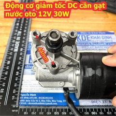 Động cơ giảm tốc DC cần gạt nước oto răng xoắn chạy thuận nghịch 12V 30W 33V/P 50V/P trục ren M8 kde9426