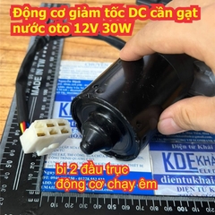 Động cơ giảm tốc DC cần gạt nước oto răng xoắn chạy thuận nghịch 12V 30W 33V/P 50V/P trục ren M8 kde9426