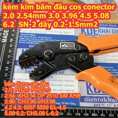 kèm kìm bấm đầu cos conector 2.0 2.54mm 3.0 3.96 4.5 5.08 6.2 SN-2 dây 0.2-1.5mm2 kde9501