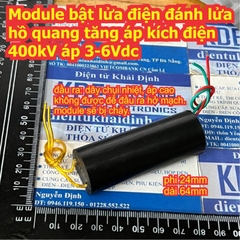 Module bật lửa điện đánh lửa hồ quang tăng áp kích điện 400kV áp 3-6Vdc kde9512