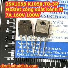 2SJ162 J162 2SK1058 K1058 TO-3P Mosfet công suất kênh P / N 7A 160V 100W kde8730