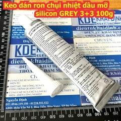 Keo dán ron chụi nhiệt dầu mỡ silicon GREY 3+3 100g kde9544