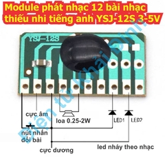 Module phát nhạc 12 bài nhạc thiếu nhi tiếng anh không lời YSJ-12S 3-5V kde9568